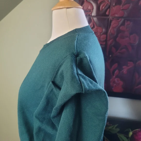 Eloquii green puffed sleeve sweater Size 14/16 - Picture 6 of 8